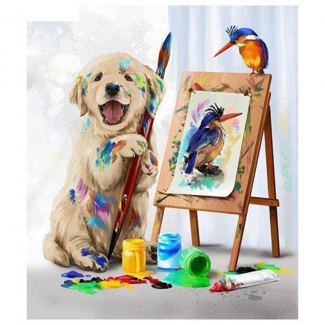 Cartoon Happy Dog 5D DIY Paint By Diamond Kit