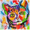 Colorful Kitten Painting - 5D DIY Paint By Diamond Kit