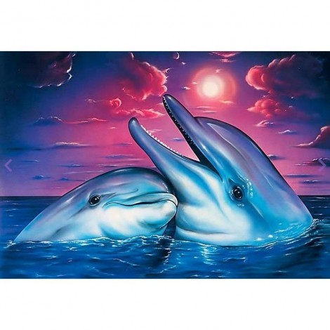 Happy Dolphins 5D DIY Paint By Diamond Kit