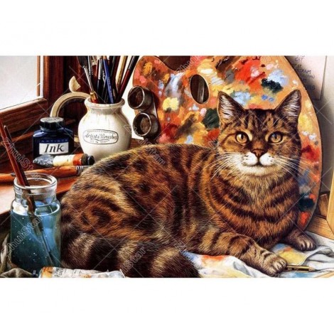 Cute Cat 5D DIY Paint By Diamond Kit