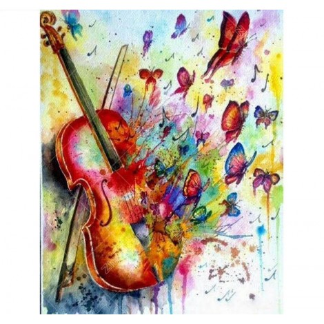 Colorful Guitar 5D DIY Paint By Diamond Kit