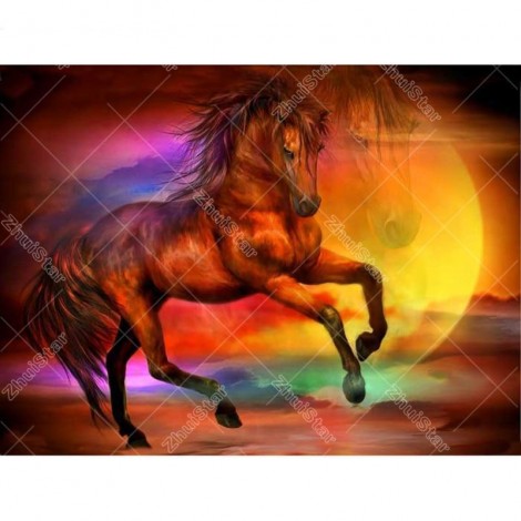 Sunset sea horse 5D DIY Paint By Diamond Kit