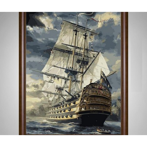 Beautiful Ship 5D DIY Paint By Diamond Kit