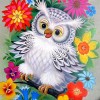 Flower & owl 5D DIY Paint By Diamond Kit