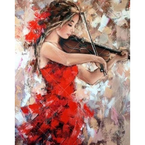 Girl Playing The Violin 5D DIY Paint By Diamond Kit