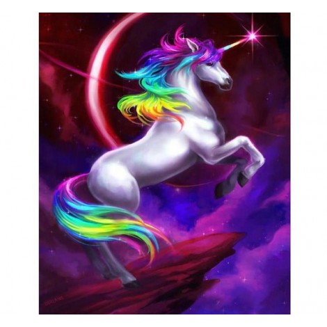 Unicorn Colorful Horse 5D DIY Paint By Diamond Kit