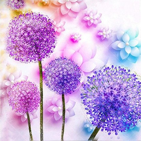 Rainbow Dandelion 5D DIY Paint By Diamond Kit