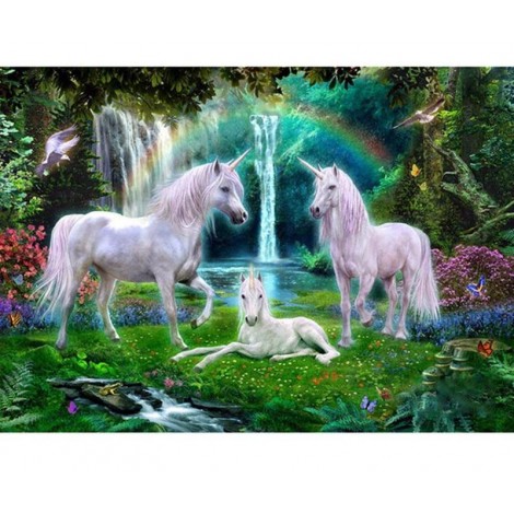 Unicorn Family 5D DIY Paint By Diamond Kit