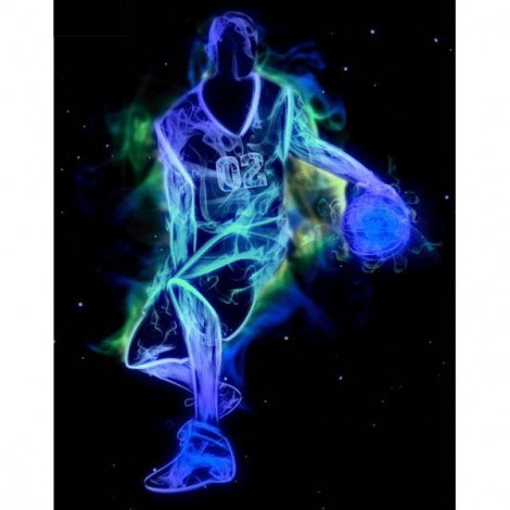 Neon Basketball 5D DIY Paint By Diamond Kit