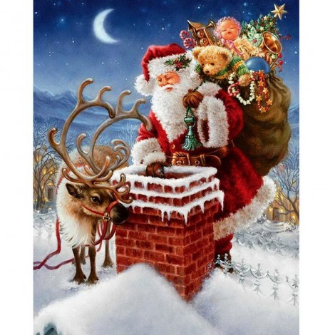 Santa Claus With Gifts 5D DIY Paint By Diamond Kit