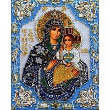 Mother Mary With Baby Jesus 5D DIY Paint By Diamond Kit