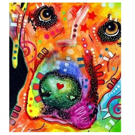 Colorful Dog Art 5D DIY Paint By Diamond Kit