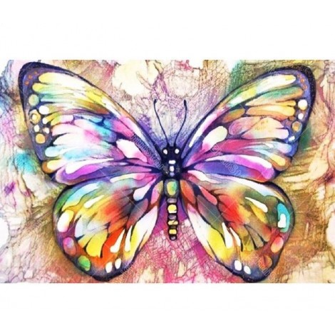 Multicolored Butterfly  5D DIY Paint By Diamond Kit