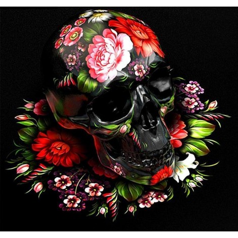 Floral Skull 5D DIY Paint By Diamond Kit