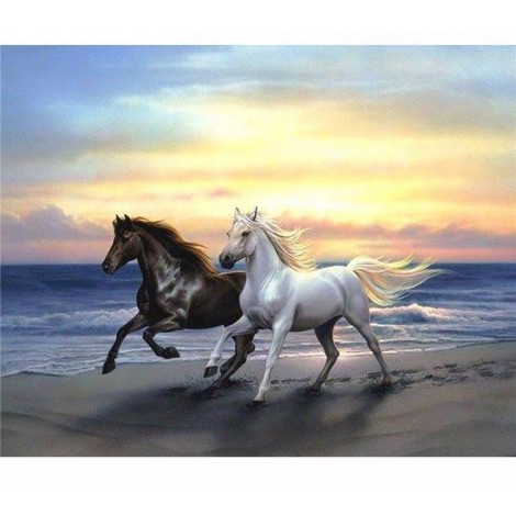 Horses Running 5D DIY Paint By Diamond Kit