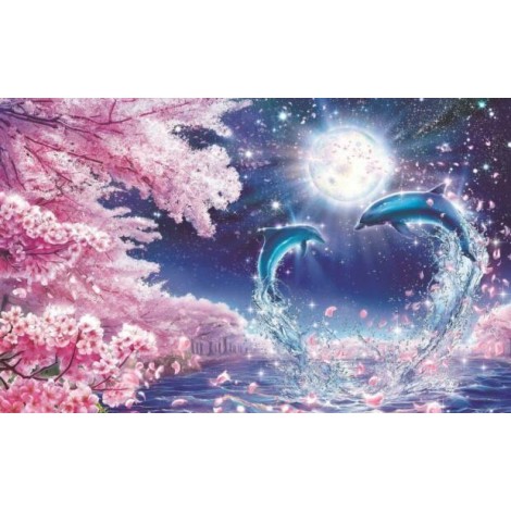 Heart Dolphins 5D DIY Diamond Painting