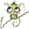 Green Owl Staring Up 5D DIY Paint By Diamond Kit