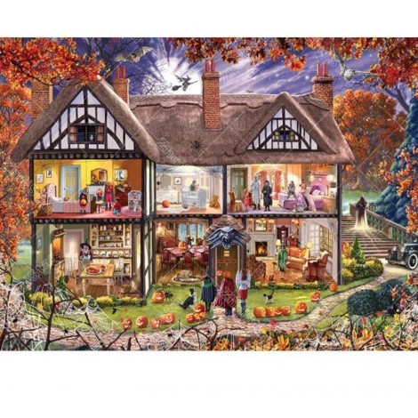 Halloween Cottage 5D DIY Paint By Diamond Kit