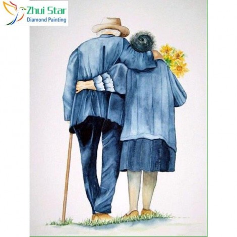 Old Couple 5D DIY Paint By Diamond Kit