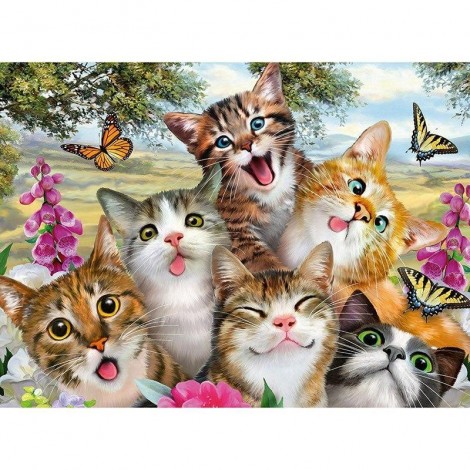 Cute cats 5D DIY Paint By Diamond Kit