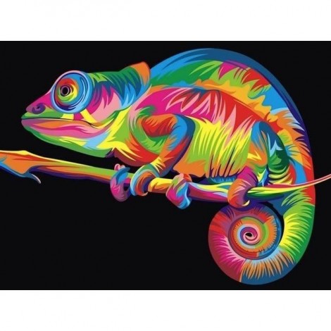 Colorful Animals Chameleon 5D DIY Paint By Diamond Kit