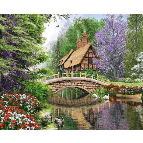 House Beautiful Scenery 5D DIY Paint By Diamond Kit