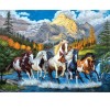 Running Horses 5D DIY Paint By Diamond Kit