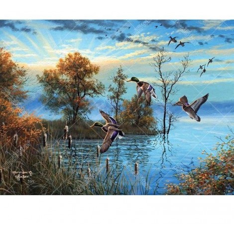 Riverside Scenery 5D DIY Paint By Diamond Kit