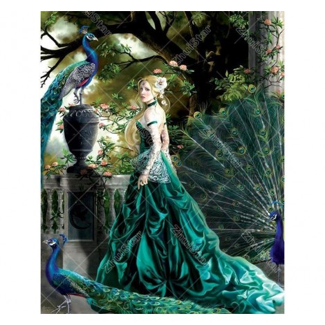 Peacock Princess 5D DIY Paint By Diamond Kit