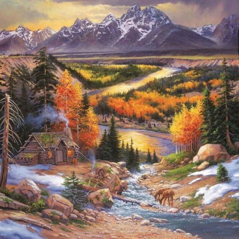 Mountain Landscape 5D DIY Paint By Diamond Kit