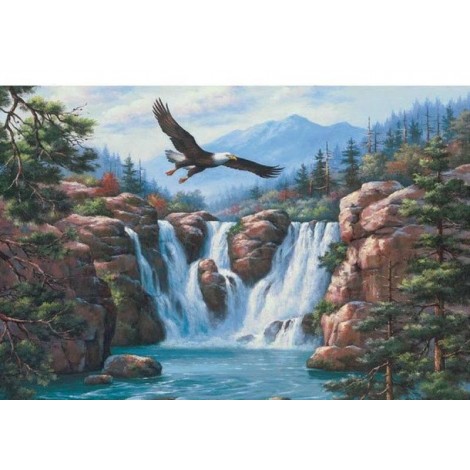 Eagle Falls Scenic 5D DIY Paint By Diamond Kit