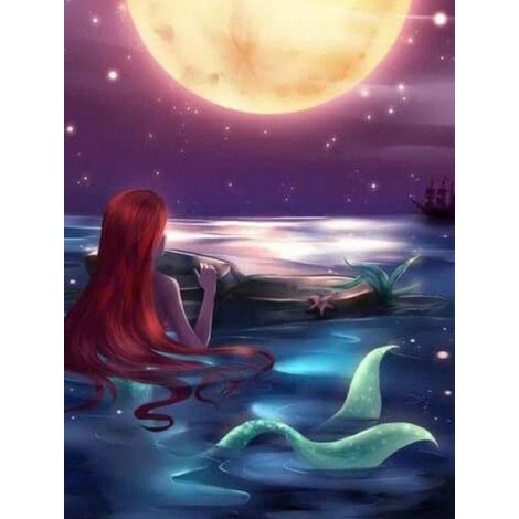 Mermaid Under The Moon 5D DIY Paint By Diamond Kit