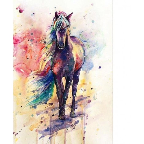 Colored Horse 5D DIY Paint By Diamond Kit