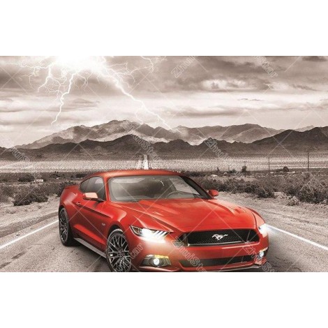 Lightning Red Car 5D DIY Paint By Diamond Kit