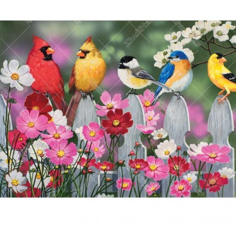 Flowers & Birds 5D DIY Paint By Diamond Kit