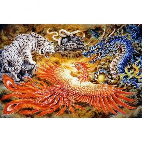 Dragon Phoenix Tiger Snake 5D DIY Paint By Diamond Kit