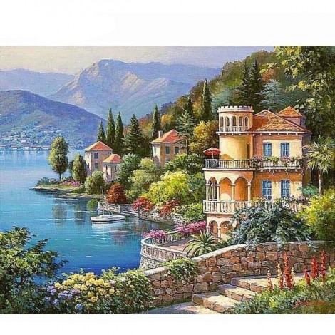 Greece Beautiful Scenery 5D DIY Paint By Diamond Kit