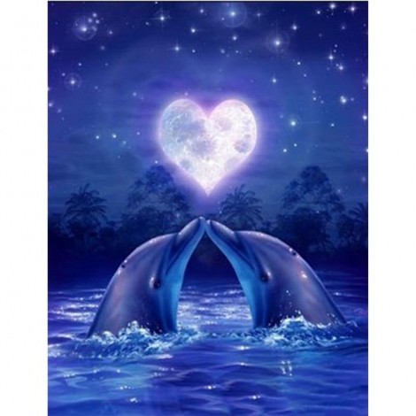 Love Dolphins 5D DIY Paint By Diamond Kit