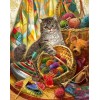 Kitten and Yarn 5D DIY Paint By Diamond Kit