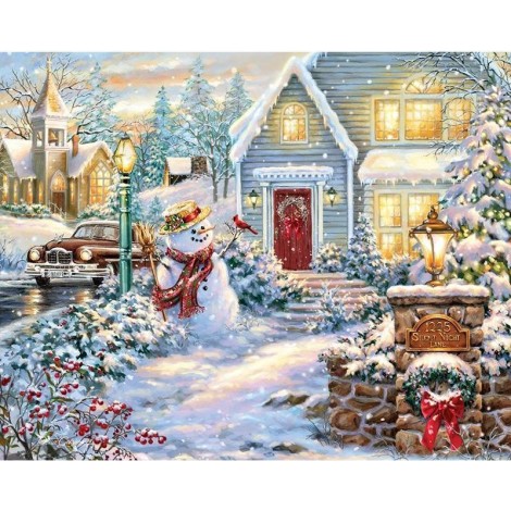 Christmas Snowman 5D DIY Paint By Diamond Kit