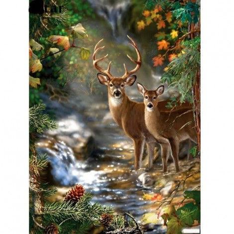 Deer Couple 5D DIY Paint By Diamond Kit