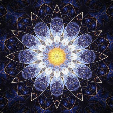 Purple And Yellow Religion Mandala 5D DIY Paint By Diamond Kit