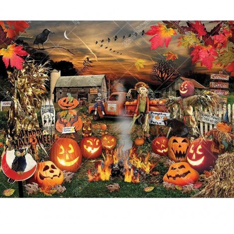 Halloween Pumpkin 5D DIY Paint By Diamond Kit