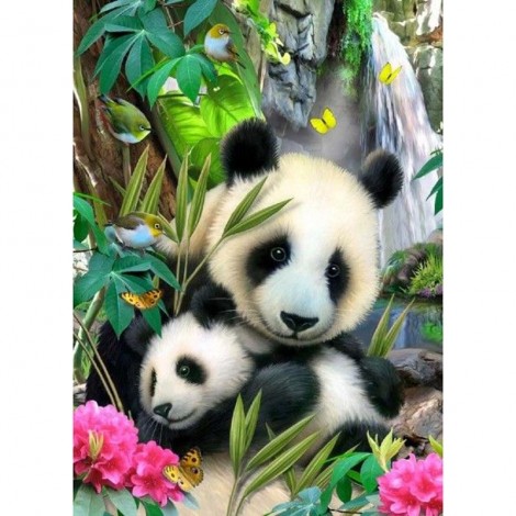 Panda Mother & Son 5D DIY Paint By Diamond Kit