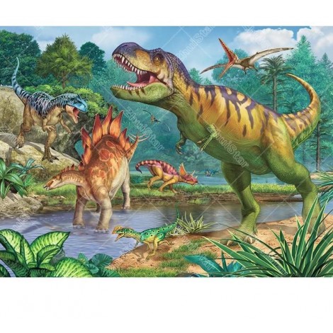 Dinosaur Field 5D DIY Paint By Diamond Kit