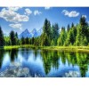 Forest Lake Landscape  5D DIY Paint By Diamond Kit