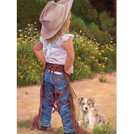 Girl & A Dog 5D DIY Paint By Diamond Kit