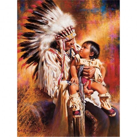 Indian & Baby 5D DIY Paint By Diamond Kit