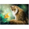 Cat Looking At Fish 5D DIY Paint By Diamond Kit