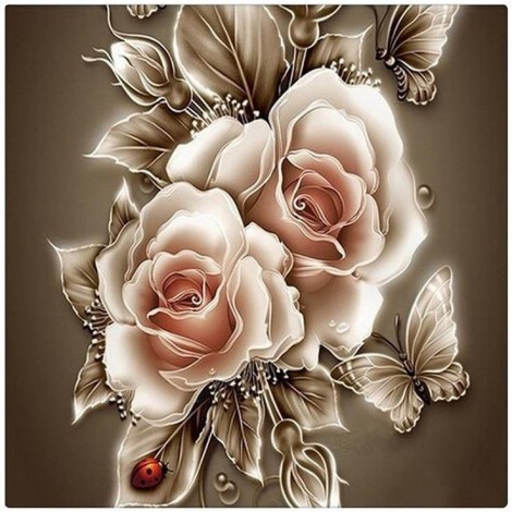 Rose & Butterfly 5D DIY Paint By Diamond Kit